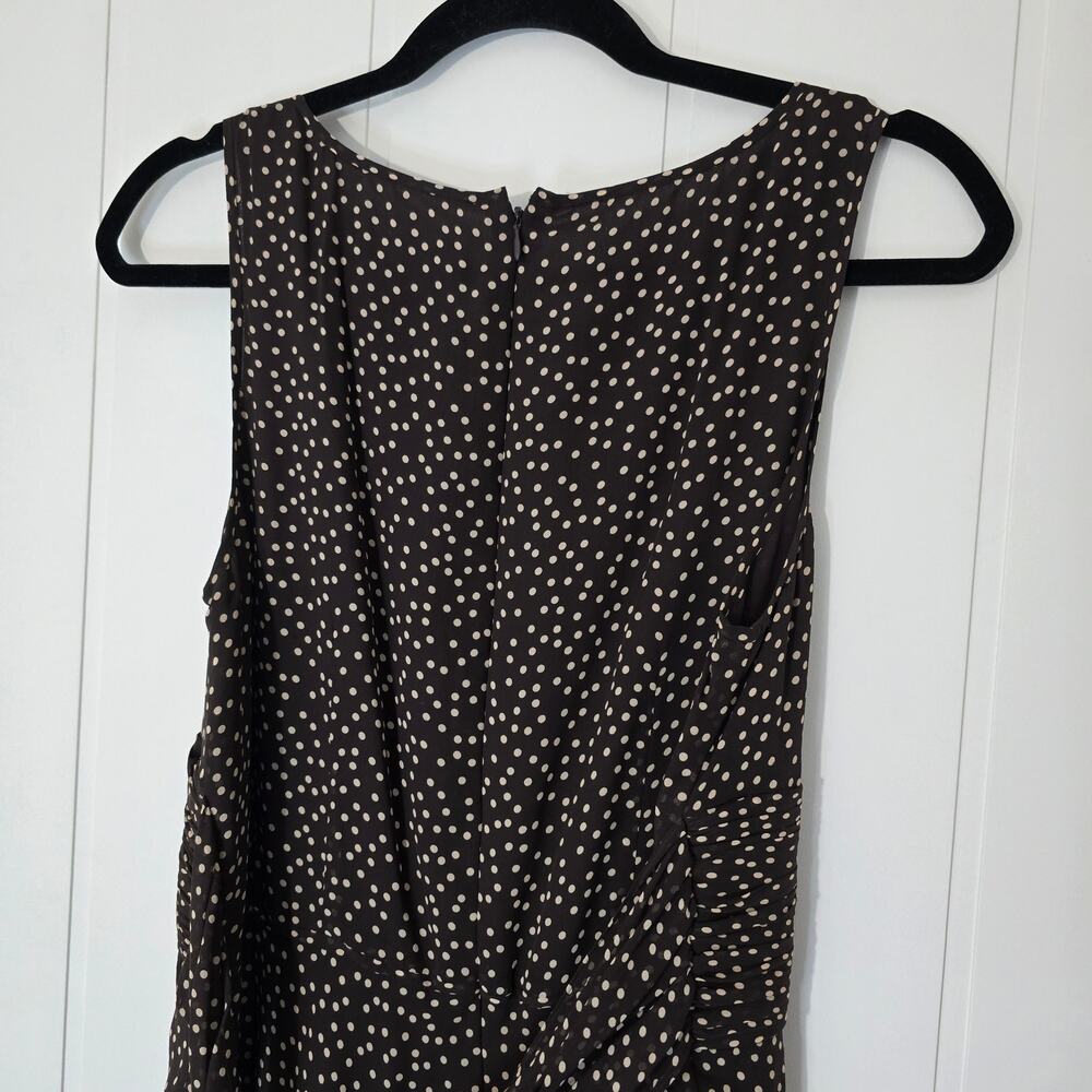 Adrianna Papell Silk Brown Pot Long Dress Sleeveless Lined Size 12 - Picture 4 of 9